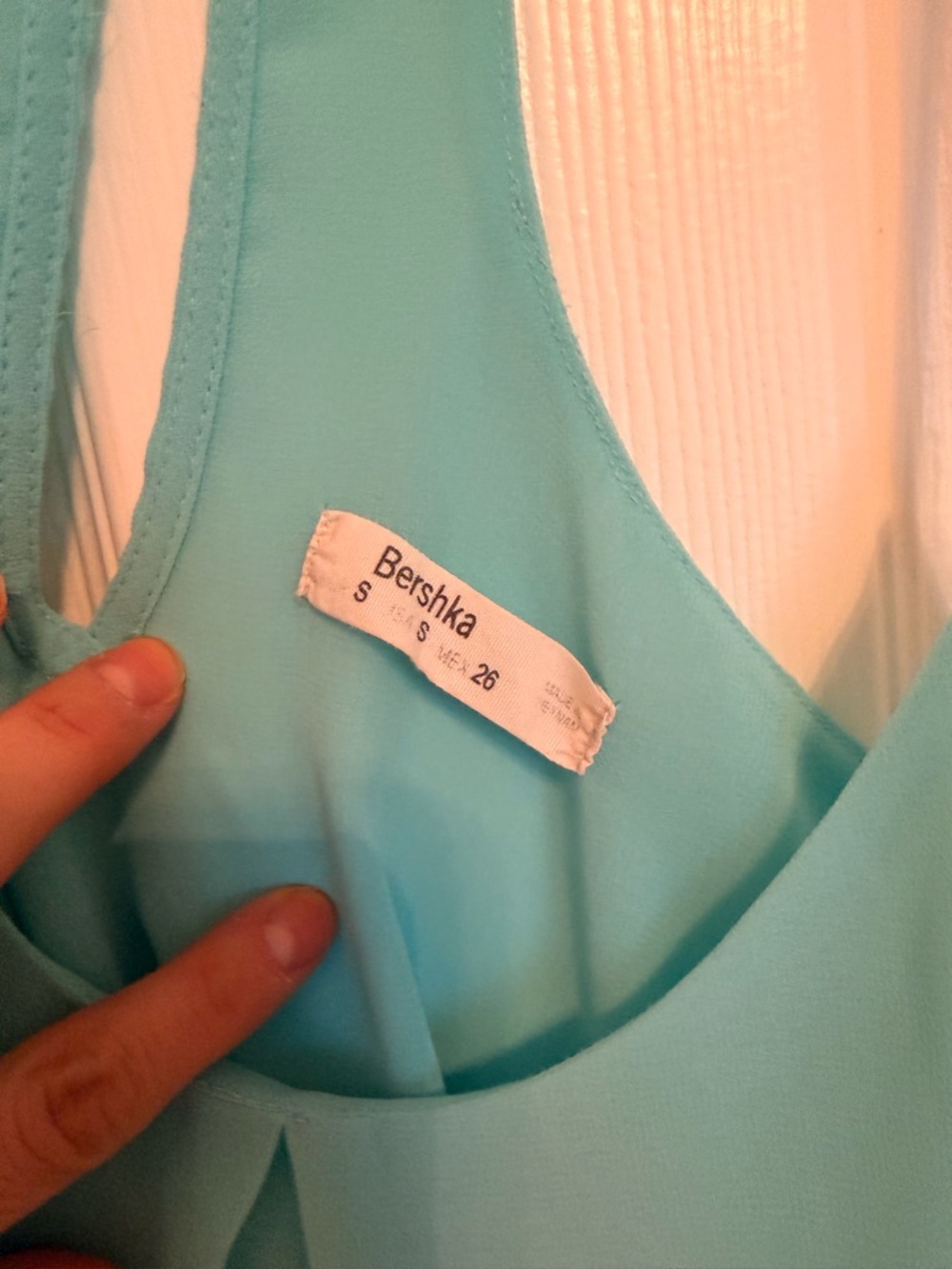 Bershka Sheer Light Blue Layered Spaghetti-Strap Tank Top - Picture 3 of 6